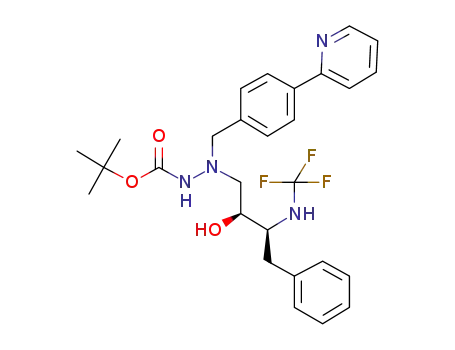Tert-butyl 2-{(2S,3S)-2-hydroxy-4-phenyl-3-[(trifluoromethyl)amino]butyl}-2-[4-(2-pyridinyl)benzyl]hydrazinecarboxylate