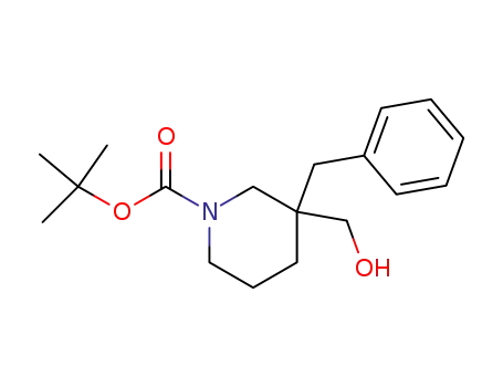 (+/-)-N-(t-butoxycarbonyl)-3-(hydroxymethyl)-3-(phenylmethyl)-piperidine