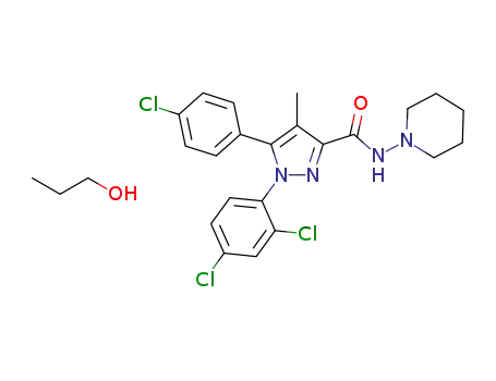 5-(4-chlorophenyl)-1-(2,4-dichlorophenyl)-4-methyl-N-(piperidin-1-yl)pyrazole-3-carboxamide n-propanol solvate