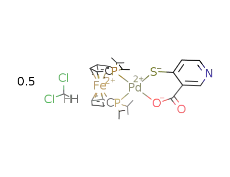 [1,1'-bis(diisopropylphosphino)ferrocene]palladium(II) thionicotinate *0.5 CH2Cl2