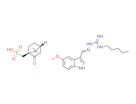 2-[(5-methoxy-1H-indol-3-yl)methylene]-N-pentylhydrazinecarboximidamide D-(+)-camphorsulphonate