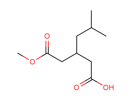 Molecular Structure of 181289-11-2 (3-((methoxycarbonyl)methyl)-5-methylhexanoic acid)