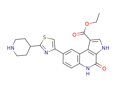 4-oxo-8-(2-piperidin-4-yl-thiazol-4-yl)-4,5-dihydro-3H-pyrrolo[2,3-c]quinoline-1-ethyl carboxylate