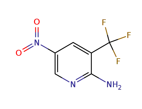 Molecular Structure of 1121056-94-7 (5-Nitro-3-(trifluoromethyl)-2-pyridinamine)