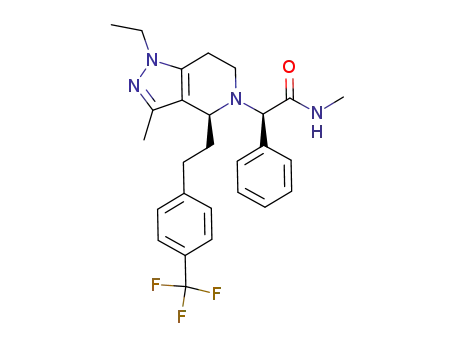 2-{1-ethyl-3-methyl-4-[2-(4-trifluoromethyl-phenyl)-ethyl]-1,4,6,7-tetrahydro-pyrazolo[4,3-c]pyridin-5-yl}-N-methyl-2-phenyl-acetamide