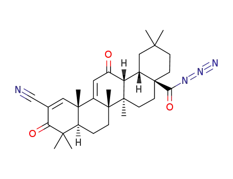 Molecular Structure of 1192122-92-1 (Oleana-1,9(11)-dien-28-oyl azide, 2-cyano-3,12-dioxo-)