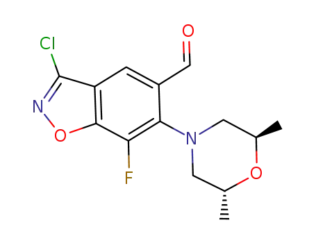 3-chloro-6-[(2R,6R)-2,6-dimethylmorpholin-4-yl]-7-fluoro-1,2-benzoxazole-5-carbaldehyde