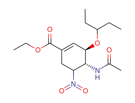 (3R,4R)-ethyl 4-acetamido-5-nitro-3-(pentan-3-yloxy)cyclohex-1-enecarboxylate