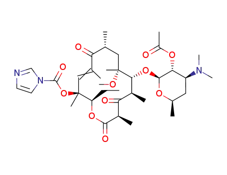 2'-O-acetate-3-O-descladinosyl-3-keto-10,11-anhydro-12-O-imidazolylcarbonyl-6-O-methylerythromycin