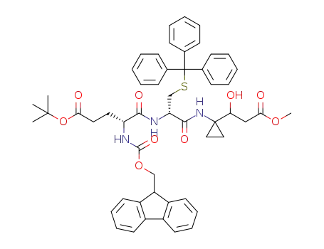 (R)-4-(9H-fluoren-9-ylmethoxycarbonylamino)-4-{(S)-1-[1-(1-hydroxy-2-methoxycarbonyl-ethyl)-cyclopropylcarbamoyl]-2-tritylsulfanyl-ethylcarbamoyl}-butyric acid tert-butyl ester