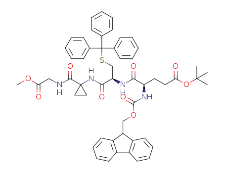 (R)-4-(9H-fluoren-9-ylmethoxycarbonylamino)-4-{(S)-1-[1-(methoxycarbonylmethyl-carbamoyl)-cyclopropylcarbamoyl]-2-tritylsulfanyl-ethylcarbamoyl}-butyric acid tert-butyl ester