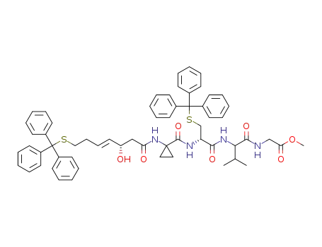 [2-((S)-2-{[1-((E)-(S)-3-hydroxy-7-tritylsulfanyl-hept-4-enoylamino)-cyclopropanecarbonyl]-amino}-3-tritylsulfanyl-propionylamino)-3-methyl-butyrylamino]-acetic acid methyl ester