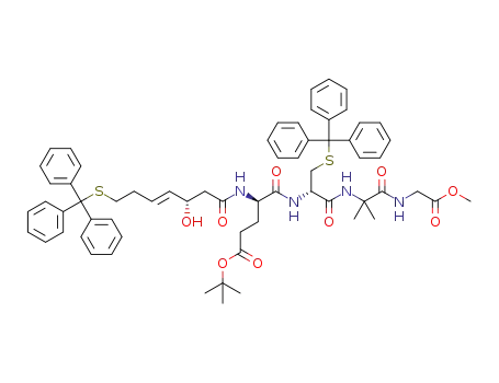 (R)-4-((E)-(S)-3-hydroxy-7-tritylsulfanyl-hept-4-enoylamino)-4-{(S)-1-[1-(methoxycarbonylmethyl-carbamoyl)-1-methyl-ethylcarbamoyl]-2-tritylsulfanyl-ethylcarbamoyl}-butyric acid tert-butyl ester