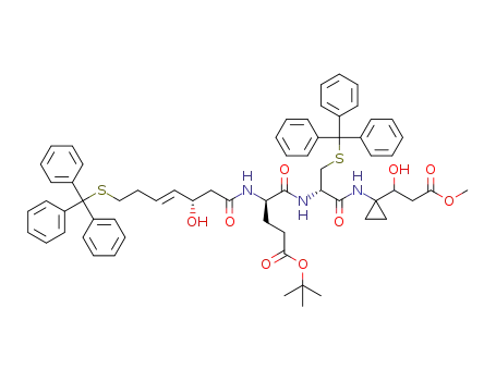 (R)-4-{(S)-1-[1-(1-hydroxy-2-methoxycarbonyl-ethyl)-cyclopropylcarbamoyl]-2-tritylsulfanyl-ethylcarbamoyl}-4-((E)-(S)-3-hydroxy-7-tritylsulfanyl-hept-4-enoylamino)-butyric acid tert-butyl ester