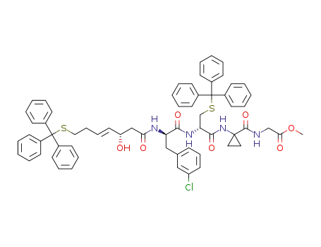 [(1-{(S)-2-[(R)-3-(3-chloro-phenyl)-2-((E)-(S)-3-hydroxy-7-tritylsulfanyl-hept-4-enoylamino)-propionylamino]-3-tritylsulfanyl-propionylamino}-cyclopropanecarbonyl)-amino]-acetic acid methyl ester