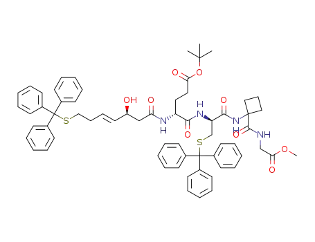 (R)-4-((E)-(S)-3-hydroxy-7-tritylsulfanyl-hept-4-enoylamino)-4-{(S)-1-[1-(methoxycarbonylmethyl-carbamoyl)-cyclobutylcarbamoyl]-2-tritylsulfanyl-ethylcarbamoyl}-butyric acid tert-butyl ester