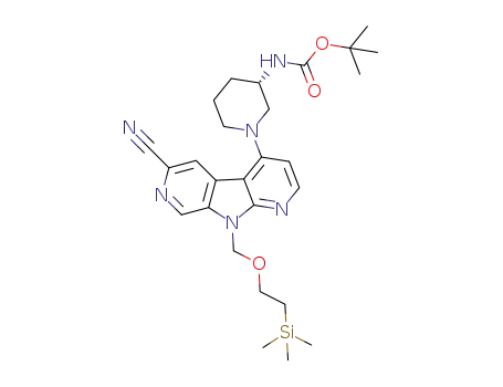 (S)-tert-butyl 1-(6-cyano-9-((2-(trimethylsilyl)ethoxy)methyl)-9H-dipyrido[2,3-b;4',3'-d]pyrrol-4-yl)piperidin-3-ylcarbamate