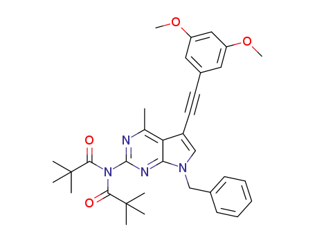 N-{7-benzyl-4-methyl-5-[(3,5-dimethoxyphenyl)ethynyl]-7H-pyrrolo[2,3-d]pyrimidin-2-yl}-N-(2,2-dimethylpropanoyl)-2,2-dimethylpropanamide