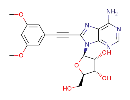 2-(6-amino-8-((3,5-dimethoxyphenyl)ethynyl)-9H-purin-9-yl)-5-(hydroxymethyl)tetrahydrofuran-3,4-diol
