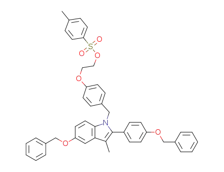 2-(4-{[5-(benzyloxy)-2-[4-(benzyloxy)phenyl]-3-methyl-1H-indol-1-yl]methyl}phenoxy)ethyl 4-methylbenzene-1-sulfonate