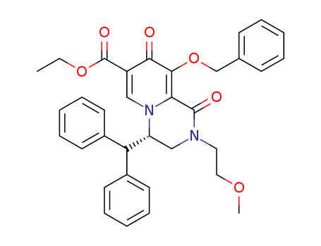 ethyl (S)-4-benzhydryl-9-(benzyloxy)-2-(2-methoxyethyl)-1,8-dioxo-1,3,4,8-tetrahydro-2H-pyrido[1,2-a]pyrazine-7-carboxylate