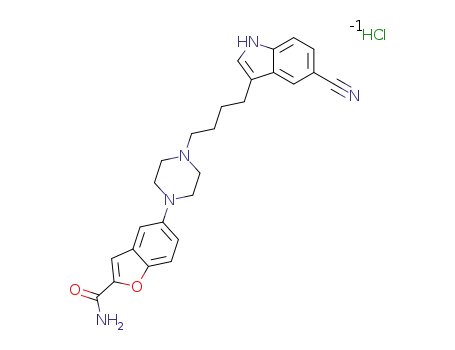 5-(4-[4-(5-cyano-1H-indol-3-yl)butyl]piperazin-1-yl)benzofuran-2-carboxamide hydrochloride