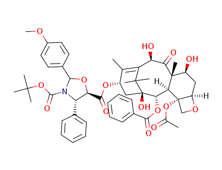 3,5-Oxazolidinedicarboxylic acid, 2-(4-methoxyphenyl)-4-phenyl-, 5-[(2aR,4S,4aS,6R,9S,11S,12S,12aR,12bS)-12b-(acetyloxy)-12-(benzoyloxy)-2a,3,4,4a,5,6,9,10,11,12,12a,12b-dodecahydro-4,6,11-trihydroxy-