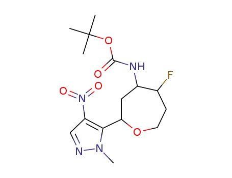 tert-butyl N-(5-fluoro-2-(2-methyl-4-nitro-pyrazol-3-yl)oxepan-4-yl)carbamate