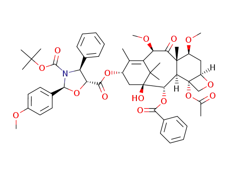 4α-acetoxy-2α-benzoyloxy-5β,20-epoxy-1β,13α-dihydroxy-7β,10β-dimethoxy-9-oxo-11-taxen-13α-yl-(2S,4S,5R)-3-tert-butoxycarbonyl-2-(4-methoxyphenyl)-4-phenyl-1,3-oxazolidine-5-carboxylate