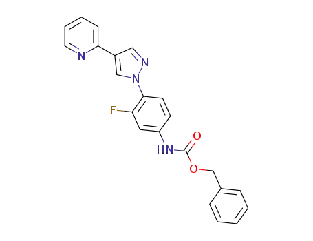 N-benzyloxycarbonyl-3-fluoro-4-(4-(pyridin-2-yl)-1H-pyrazol-1-yl)aniline