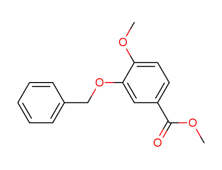 Molecular Structure of 57535-57-6 (METHYL 3-BENZYLOXY-4-METHOXYBENZOATE)
