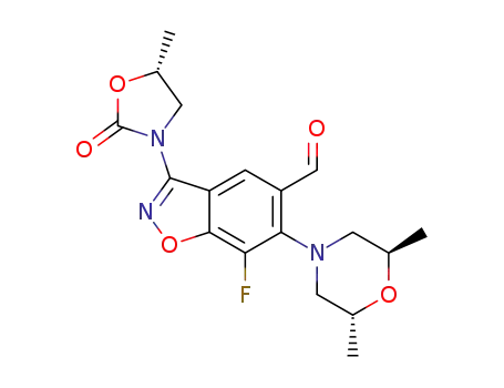 6-((2R,6R)-2,6-dimethylmorpholino)-7-fluoro-3-((5R)-5-methyl-2-oxooxazolidin-3-yl)benzo[d]isoxazole-5-carbaldehyde