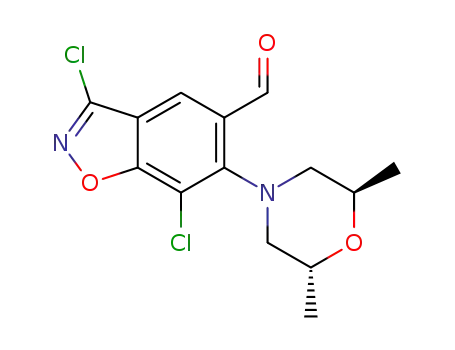 3,7-dichloro-6-((2R,6R)-2,6-dimethylmorpholino)benzo[d]isoxazole-5-carbaldehyde