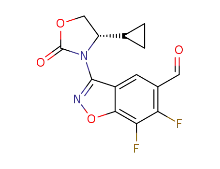 (S)-3-(4-cyclopropyl-2-oxooxazolidin-3-yl)-6,7-difluorobenzo[d]-isoxazole-5-carbaldehyde
