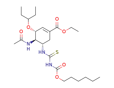 (3R,4R,5S)-4-acetamido-5-[N-(N′-n-hexyloxycarbonyl)thioureido]-3-(1-ethylpropoxy)-cyclohex-1-en-1-carboxylic acid ethyl ester