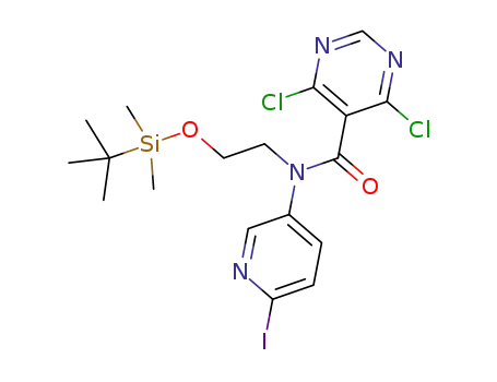N-(2-{[tert-butyl(dimethyl)silyl]oxy}ethyl)-4,6-dichloro-N-(6-iodopyridin-3-yl)pyrimidine-5-carboxamide