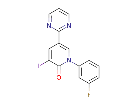 3-iodo-1-(3-fluorophenyl)-5-(pyrimidin-2-yl)pyridin-2(1H)-one