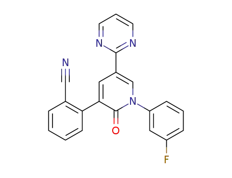 2-(1-(3-fluorophenyl)-2-oxo-5-(pyrimidin-2-yl)-1,2-dihydropyridin-3-yl)benzonitrile