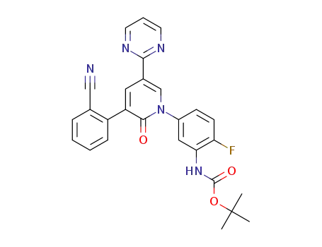 tert-butyl (5-(3-(2-cyanophenyl)-2-oxo-5-(pyrimidin-2-yl)pyridin-1(2H)-yl)-2-fluorophenyl)carbamate