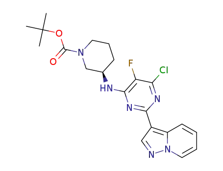 tert-butyl (3R)-3-[(6-chloro-5-fluoro-2-pyrazolo[1,5-a]pyridin-3-ylpyrimidin-4-yl)amino]piperidine-1-carboxylate