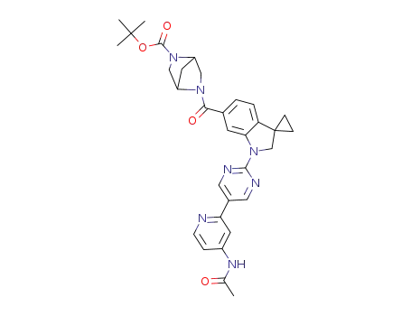 tert-butyl 5-(1'-(5-(4-acetamidopyridin-2-yl)pyrimidin-2-yl)spiro[cyclopropane-1,3-indolin]-6'-ylcarbonyl)-2,5-diazabicyclo-[2.2.1]heptane-2-carboxylate
