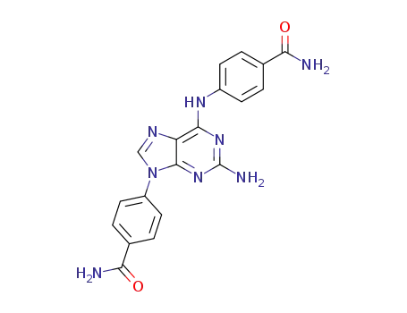 4-(2-amino-6-((4-carbamoylphenyl)amino)9H-purin-9-yl)benzamide