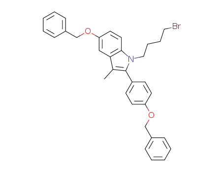 5-(benzyloxy)-2-(4-(benzyloxy)phenyl)-1-(4-bromobutyl)-3-methyl-1H-indole