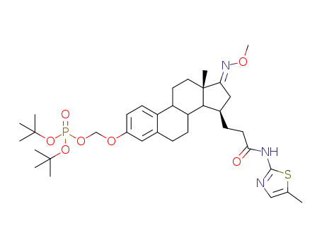 di-tert-butyl ((((13S,15R,E)-17-(methoxyimino)-13-methyl-15-(3-((5-methylthiazol-2-yl)amino)-3-oxopropyl)-7,8,9,11,12,13,14,15,16,17-decahydro-6H-cyclopenta[a]phenanthren-3-yl)oxy)-methyl)phosphate