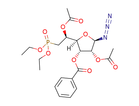 (1-azido-2,5-di-O-acetyl-3-O-benzoyl-6-deoxy-6-diethylphosphono)-β-ribo-(5S)-hexafuranose