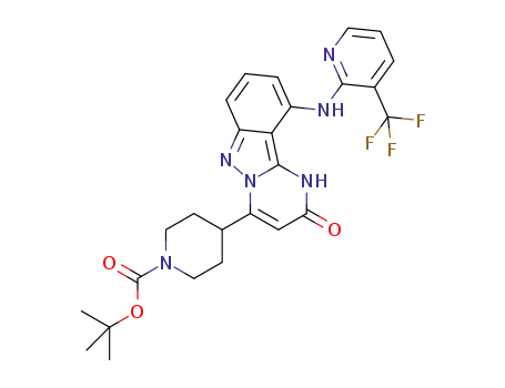 tert-butyl 4-(2-oxo-10-{[3-(trifluoromethyl)pyridin-2-yl]amino}-1,2-dihydropyrimido[1,2-b]indazol-4-yl)piperidine-1-carboxylate