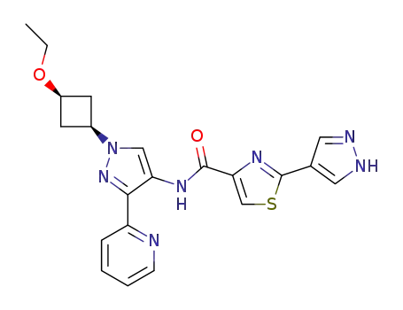 N-(1-((1,3-cis)-3-ethoxycyclobutyl)-3-(pyridin-2-yl)-1H-pyrazol-4-yl)-2-(1H-pyrazol-4-yl)thiazole-4-carboxamide