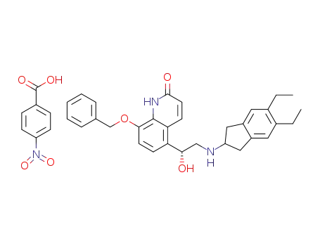 5-[(R)-2-(5,6-diethylindan-2-ylamino)-1-hydroxyethyl]-8-phenylmethoxy-(1H)-quinolin-2-one p-nitrobenzoic acid