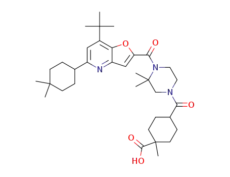 4-[4-[7-tert-butyl-5-(4,4-dimethylcyclohexyl)furo[3,2-b]pyridine-2-carbonyl]-3,3-dimethylpiperazine-1-carbonyl]-1-methylcyclohexanecarboxylic acid