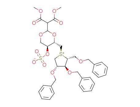 (4S,5S)-4-(((1S,2R,3S,4S)-3,4-bis(benzyloxy)-2-((benzyloxy)meth yl)tetrahydro-1H-thiophen-1-ium-1-yl)methyl)-2-(1,3-dimethoxy-1,3-dioxopropan-2-yl)-1,3-dioxan-5-yl sulfate